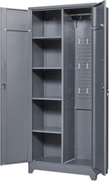 Storage Cabinet,Metal Locking Cabinets with Doors and Shelves,Functional Garage Storage Cabinet for Garage, Home Office,Gray