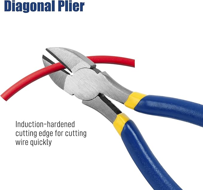 7-Piece Pliers Set - Groove Joint, Slip Joint, Diagonal, Linesman, Long Nose & Mini Long Nose Pliers for DIY & Home Use