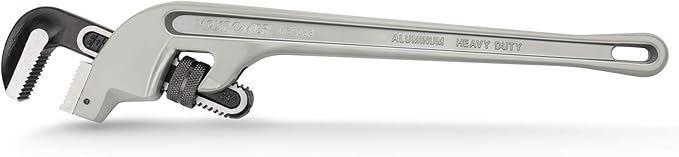 MAXPOWER 24-Inch Offset Pipe Wrench, 40% Lighter Alumimum Plumbing Wrench Clamping Capacity Up to 70mm