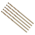 Drill Bit, #53 Cutting Diameter, 4341 HSS Gold Finish 118° Cutting Angle Number Jobber Bits - (Applications: for Drilling Soft Metal Plastic Wood), 5-Pieces
