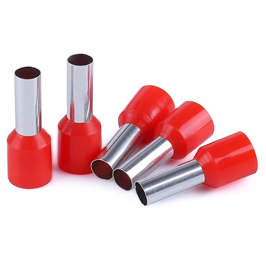 XHF 200 PCS AWG 6/16mm² Wire Ferrules Insulated Copper Crimp Connectors, Crimp Pin Cord End Terminals Red