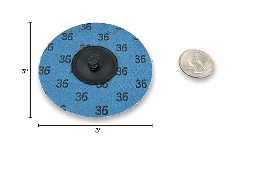 VSM 25-Pack - 3 inch 50 Grit (Medium) - Ceramic Plus Quick-Change Disc with Top-Size, Type R, Tear-Resistant Polyester Backing, Hand-Held Machine Compatible, Durable Abrasive Discs