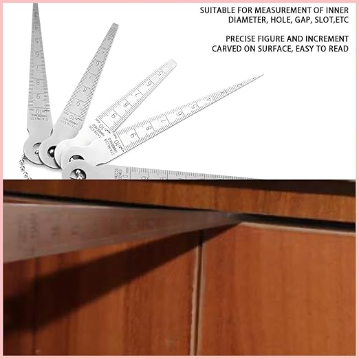 Metal Ruler-Style Feeler Gauge Set - 10 Blades Stainless Steel Gap Measuring Tool (0.04-0.40" & 1-10mm), 0.001" Accuracy for Valve/Spark Plug