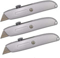 Wideskall® Heavy Duty Box Cutter Retractable Blade Metal Utility Knife (Pack of 3)