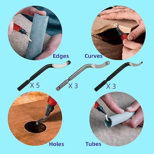 Deburring Tool Kit Metal Handle Chamfer Tool 6.5Inch for Aluminum Steel Plastic Tube Hole 3D Printed Plastic Edges with Extra 10 HSS Blades Red Handle…