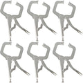 findmall 6Pcs 11 Inch Locking C Clamps with Swivel Pads Heavy Duty C-Type Locking Plier Table and Tool Vise Grip for Shop Home Farm and Automotive DIY Woodworking Welding Cabinetry Pocket Hole Joinery