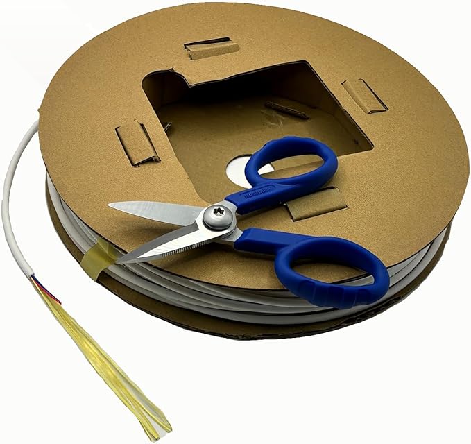 Elfcam® - Kevlar Scissors for Fiber Optics, Super Multi Cutter Made in High Carbon Alloy Steel, Serrated Blade Shear for Gripping Materials, Manufactured by Nusharp (KS-1)