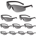 Tinted Safety Glasses Bulk of 10 ANSI Z87.1 Protective Eyewear Scratch-Resistant for Work, Lab, Construction