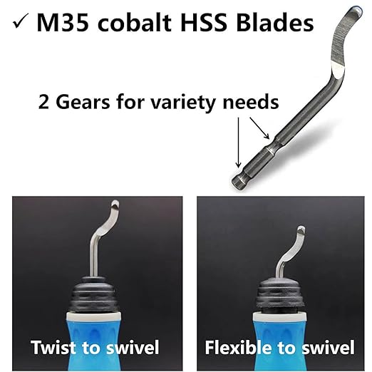 Deburring Tool with 2 Handles and 20 Pcs High Speed Steel Blades, Burr Remover Hand Tool for Resin, Plastics, Copper Pipes, PVC, and 3D Printing Works, Edge Burr Removing Tool