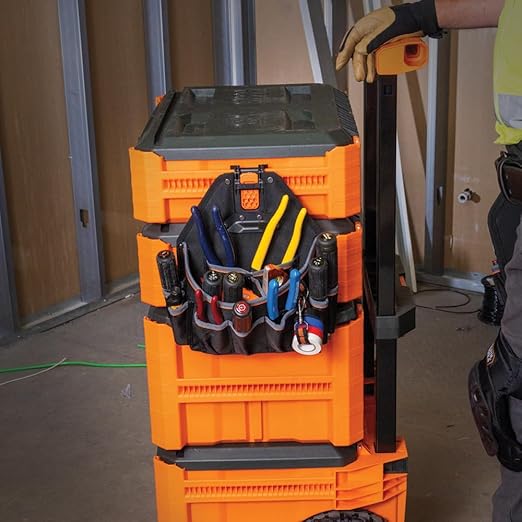 Klein Tools 55829MB Tool Vest with Tool Pouches, Fully Adjustable, Padded Support for Electricians, Carpenters, Construction