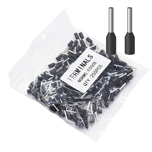 Fidioto 22AWGWire Ferrules Kits, AWG22/0.5mm² Ferrule Connectors Ends Insulated Cable Ferrule Crimp Terminal for Car Audio, Electronics, Communication Equipment