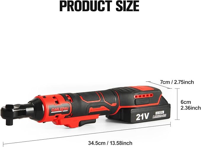 Electric Ratchet Wrench Set, 3/8" 21V Power Ratchet Tools, Cordless Ratchet Wrench, Included 6 Sockets and Charger, Variable Speed & LED Light