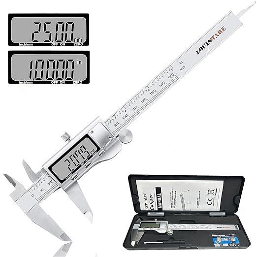 Digital Caliper Measuring Tool, Stainless Steel Vernier Caliper Digital Micrometer with Large LCD Screen, 6 Inch Caliper Tool for DIY/Household, Auto-Off Feature, Inch and Millimeter Conversion