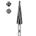 Cobalt M35 Step Drill Bit 1/8" to 1/2", TiAlN Coating 4 Spiral Flute Step Bit for Stainless Steel, Metal, Aluminum, Plastic