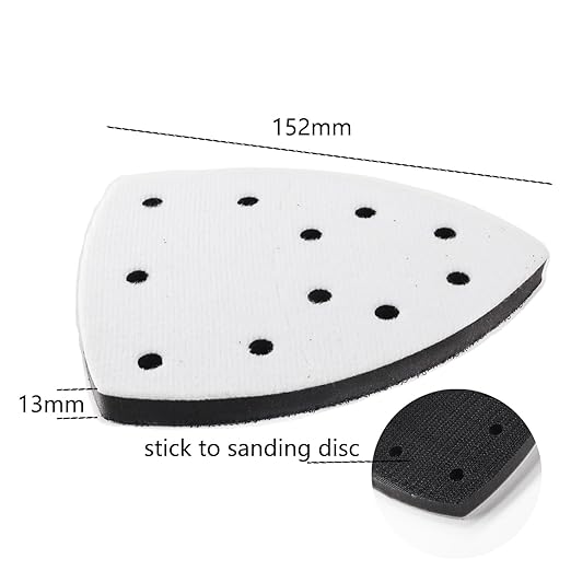 48pcs 152 * 105mm Sand Paper Mouse Sander Sandpaper 40-2000 Grits with 2pcs Detail Sander Paper Interface Pad Hook and Loop Triangle Sanding Pads with 11 Holes for Sanding Machine