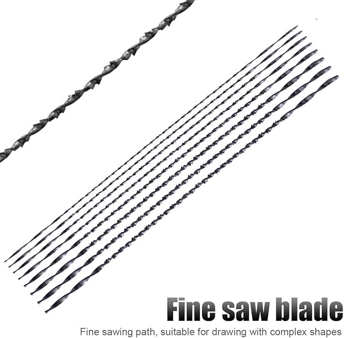 Professional Coping Saw w/ 8 Spiral Blades - for Metal & Woodworking - Fast Precision Cutting for Wood, Plastic, Jewelry Crafting,Mini Wire Saw for DIY Crafting (11" x 4.7")