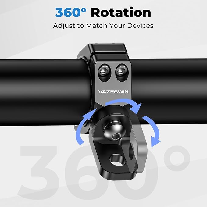 2PCS Solid UTV Whip Light Mount, Aluminium Alloy Thickened UTV Flag Mount, Heavy Duty Light Bar Mounting Bracket 360° Rotation Adjustable Roll Bar Clamp for 1.5"/1.75"/1.85"/2"/2.1" Roll Cage