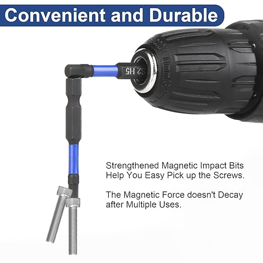 HPHOPE Impact Hex Head Allen Wrench Drill Bit Set 10 Pcs - SAE, S2 Steel Hex Bits Set, 1/4” Hex Shank with Magnetism, 50mm Long with Storage Box.