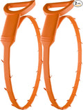 Drain Snake - Multi-Tooth Drain Clog Remover for Bathroom & Kitchen - Flexible Barbed Drain Cleaner Tool for Hair & Debris - Easy to Use Plumbing Snake Drain Auger, Bathtubs (Pack of 2)