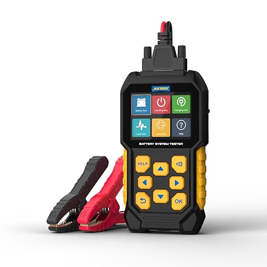 AUTOOL Car Battery Tester 12V 24V Battery Load Tester 30-2000 CCA Automotive Battery Tester, Cranking Charging System Analyzer, Color Screen Data Review Reverse Polarity Protection