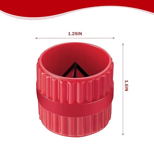 Pipe and Tubing Reamer Inner-Outer Copper Reamer Pipe Deburring Tool Alloy Steel Tubing Chamfer Tool for PVC/Ppr/Copper/Brass/Aluminum Tubes (Red)