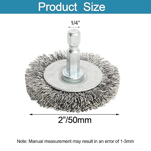 10pcs 2" Stainless Steel Wire Wheel Brushes Kit for Drill with 1/4-Inch Hex Shank