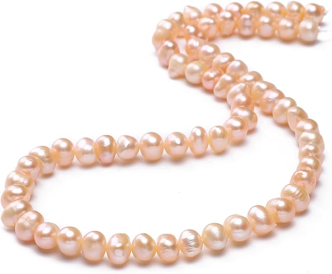 Natural Pearl Beads Potato 5-6mm Pink Freshwater Cultured Loose Gemstone Beads for DIY Jewelry Making 13.8''/Strand HQ