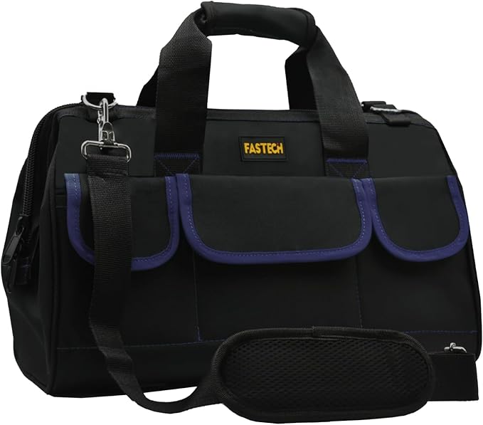 22 Inch Tool Bag, Waterproof Wide Mouth Tool Kit, Heavy Duty Tool Bag Organizer With Shoulder Straps, Tool Storage Package For Men/Women (22IN DarkBlue)