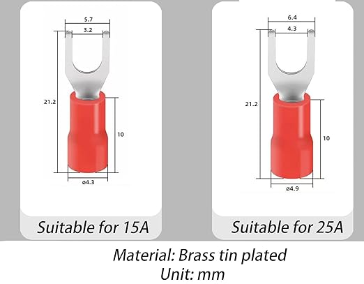 Terminal Block (2 Sets) 2Pcs 12 Positions Dual Row 600V 25A Screw Terminal Strip Blocks with Cover&2Pcs Pre-Insulated Barrier Termina Block Strip&24Pcs Insulated Fork Wire Connector
