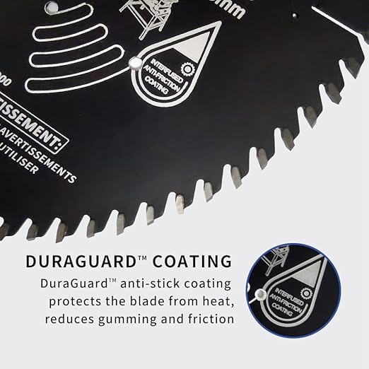 12-Inch 80-Tooth Fine Finish Professional Woodworking ATB Saw Blade with DuraGuard Anti-Stick Coating for Miter and Table Saws (DF1200SP80)