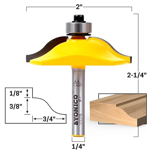 YONICO Raised Panel Cabinet Door Router Bits 2-Inch Diameter Ogee 1/4-Inch Shank 12137q