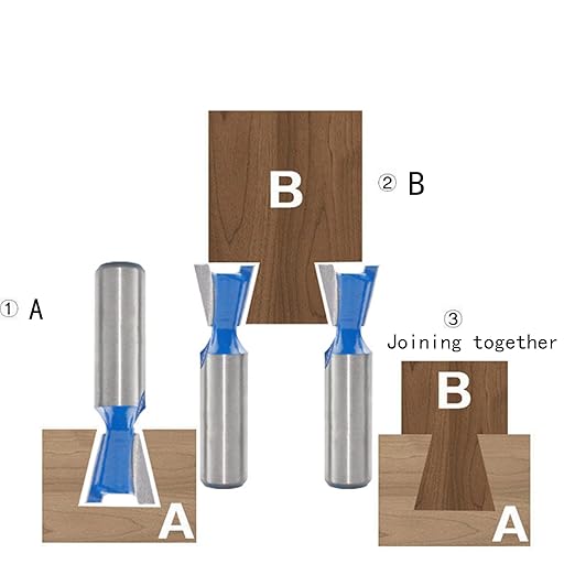 1/2 ShankDovetail Router Bit 1-1/4” Half-Blind Through Dovetail Bits for Making Boxes Drawers Chests for Engraving Router planing Head Wood Cutter