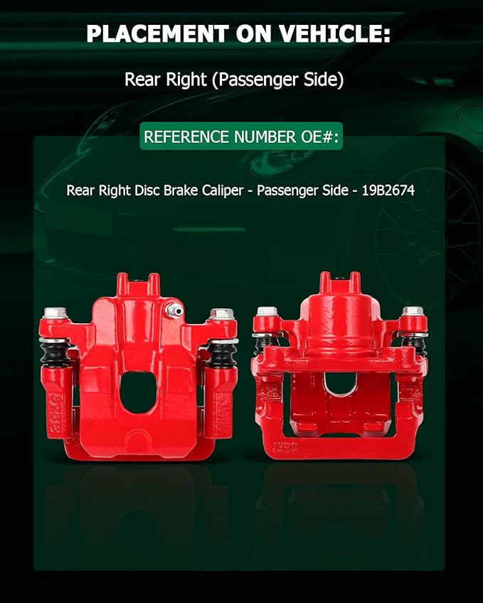 SCITOO 19B2674 Rear Right Passenger Side Brake Caliper Fits For Acura For MDX 2001-2006,For Honda For Pilot 2003-2008, With Bracket,1PC