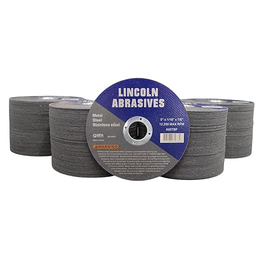 200 Pc 5" x 1/16" x 7/8" Cut-Off Wheels Lincoln Abrasives Metal & Stainless Steel
