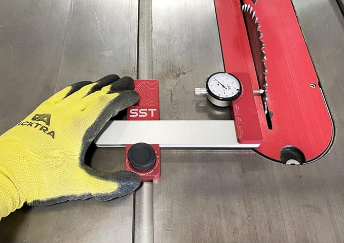 SST - Saw Gauge Calibrator - For Calibrating Saw Blades, Fences, & Jigs - Precise & Accurate Alignment - ½ in. Dial Indicator