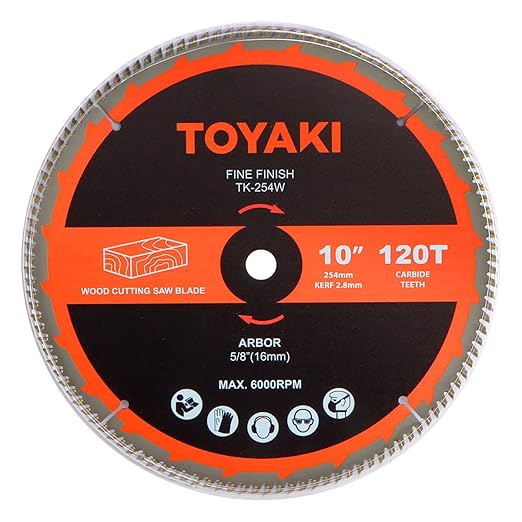 10-Inch Miter Saw Blade, 120-Tooth Fine-Finish Professional Woodworking Saw Blade for Miter Saws Table Saws and Circular Saws
