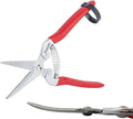 Gardeness Pruning Shear Curved Pruning Snip with Stainless Steel Serrated Blade, Screw Micro Tip Gardening Scissor for, Harvesting Fruit Picking, Orange, citrus and Grape