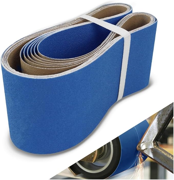4 x 36 Inch Sanding Belts, 6 Pcs 240 Grit, Zirconia Sanding Belts for Ultra-Fine Finishing, Metal Polishing, Woodworking