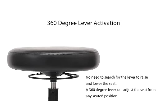 CHAIR MASTER -Two (2) Pack - Table Height Adjustable Round Stool for Labs, Exam Rooms, Doctor and Dentist Offices. Easy to Clean! Buy More and Save $$ (Desk Height, Black, 2)