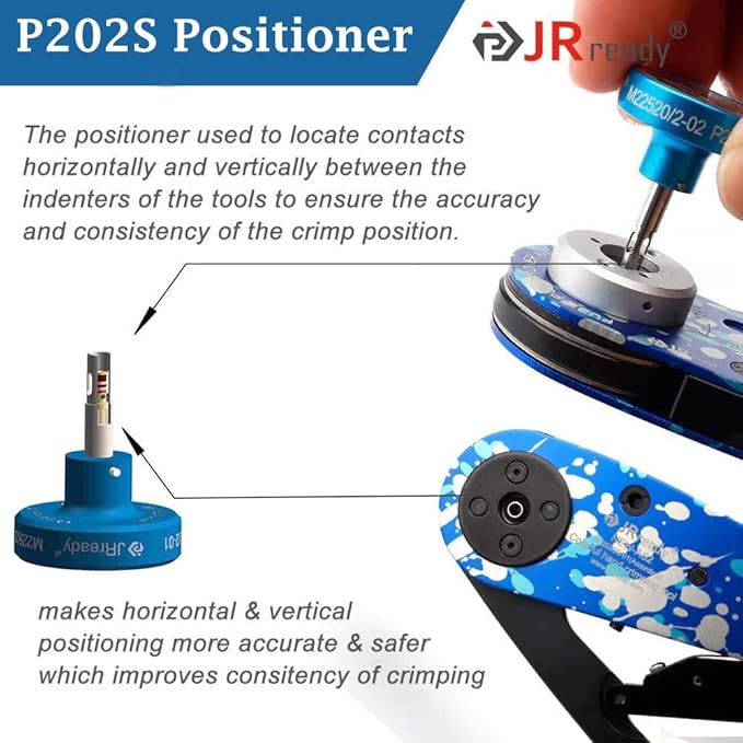JRready ST2119-AS2 Eight Indent Crimping Tool KIT M22520 2 01 series crimper with 37 Positioner and GO NO GO GAUGE G125 for Aviation Aerospace and miniature electrical connector