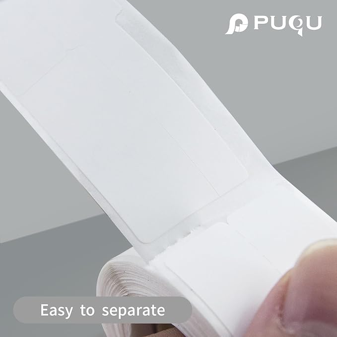 PUQU 30x70mm Direct Thermal Sticker Labels, Self-Adhesive All-Purpose Label Maker Tape, Compatible with AQ Series Label Printer, Refills Standard Laminated Office Labeling, 6 Rolls, 660 Labels