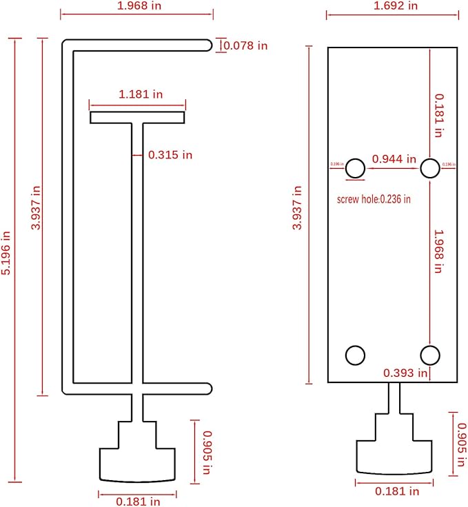 3 inch C-Clamp with Four Small Holes in the back, 2-Pack Adjustable Desk C Clamps for Range 0.35"~3.37", Versatile Clamp for Brake, Parts Assembly, Fastening, Welding, Woodwork, Metal Work