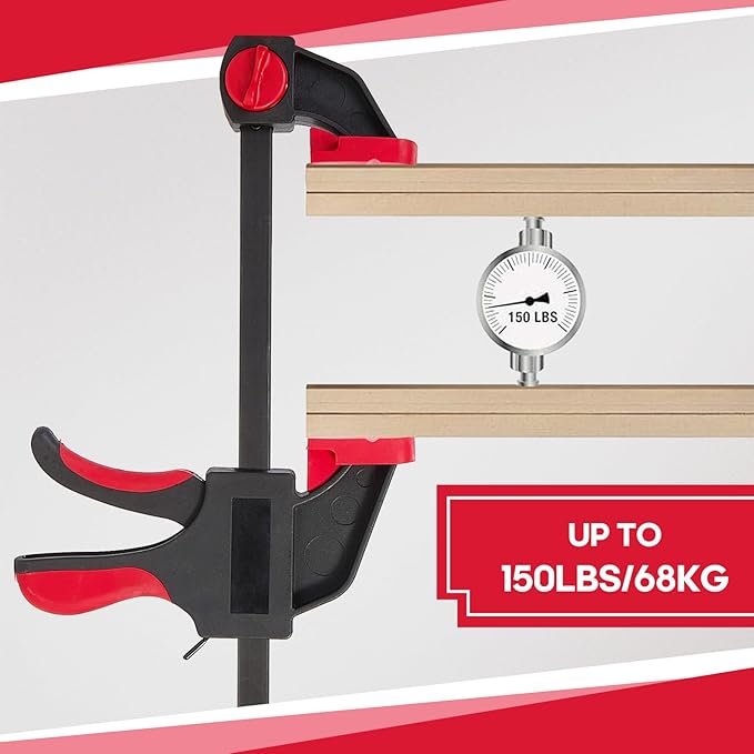 24-inches Bar Clamps for Woodworking 2-Pack, Quick-Release Wood Clamps,150LB Load Limit with Built-in Ruler, for DIY Projects & Cabinet Installation