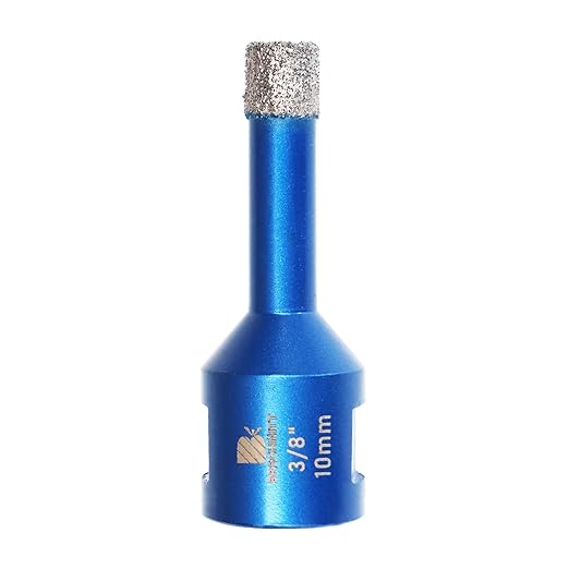 3/8 Inch Diamond Core Drill Bit for Porcelain Tile Ceramic Marble Granite Drilling,BRSCHNITT 1pc Vacuum Brazed Diamond Hole Saw with 5/8-11 Thread (10mm)