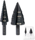 Step Drill Bit Set 1/4" to 1-3/8", Straight Grooved Double Fluted M2 High Speed Steel Drill bits for Hole Drilling in Stainless Steel, Copper, Aluminum, Wood,Plastic