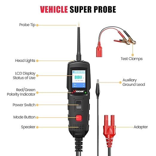 Automotive Power Circuit Probe Kit, Circuit Tester Breaker Finder Tool, 12/24V Short Open Breaker Circuit Finder Wire Tracer AC/DC Trailer Relay Fuse Test with 20FT Cord