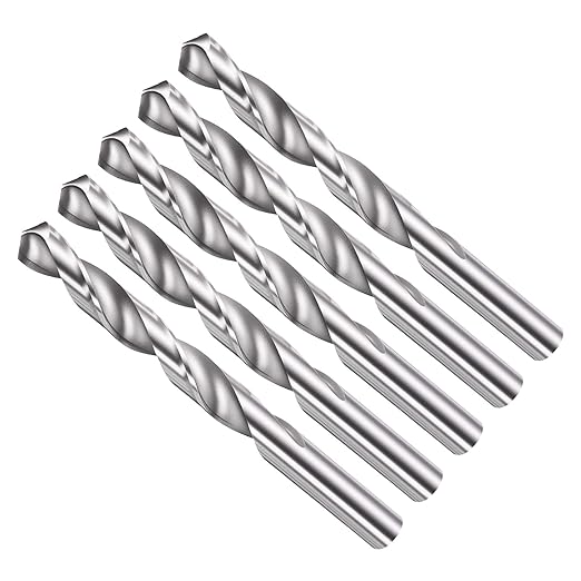 Drill Bit, 13mm Cutting Diameter, 4241 HSS 118° Cutting Angle Uncoated Bright Versatile Jobber Bits - (Applications: for Drilling Plastic Wood Soft Metal), 5-Pieces