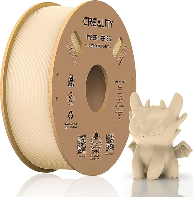 Official Creality Hyper PLA Filament 1.75mm, High Speed PLA 30-600mm/s 3D Printer Filament, Dimensional Accuracy +/-0.02mm, Fit Most FDM 3D Printers，1KG(2.2lbs) Spool Skin