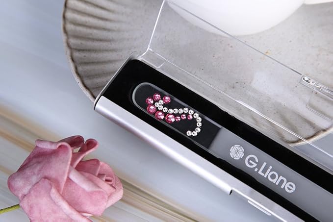 Glass Nail File with Austria Crystals Professional Crystal Fingernail Files in Aluminum Case Perfect Manicure Set for Women Men Kids Nail Care Gift Set(Pink Seahorse)
