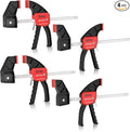 XINQIAO Bar Clamps for Woodworking 4 Inch (4) Wood Clamps Set, One-Handed Spreader with 34lbs for Stable and Reliable Fixing Solutions